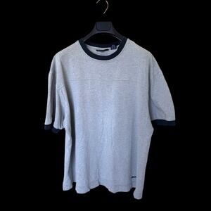 Vintage 90's Structure Ringer T-Shirt Heather Gray XL 100% Cotton Y2K